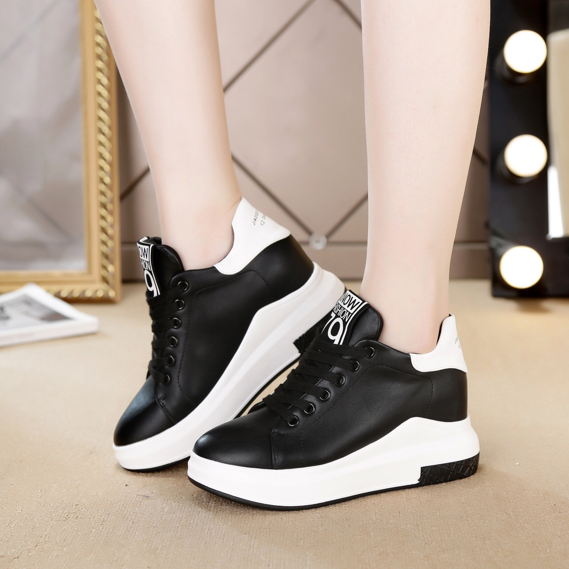 All-Match Net Red Thick-Soled White Shoes Small Size Sports Casual Shoes