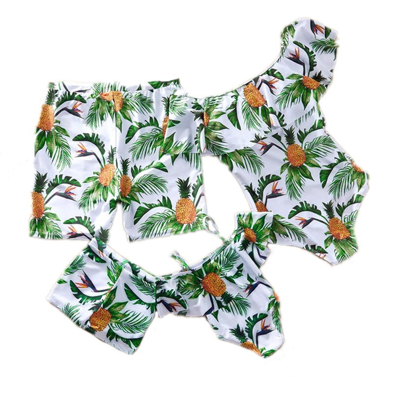 Parent-child pineapple printed swimsuit