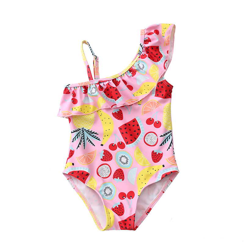 Ins2021 girls baby swimsuit new girl baby sling fruit Europe and America conjoined children swimwear