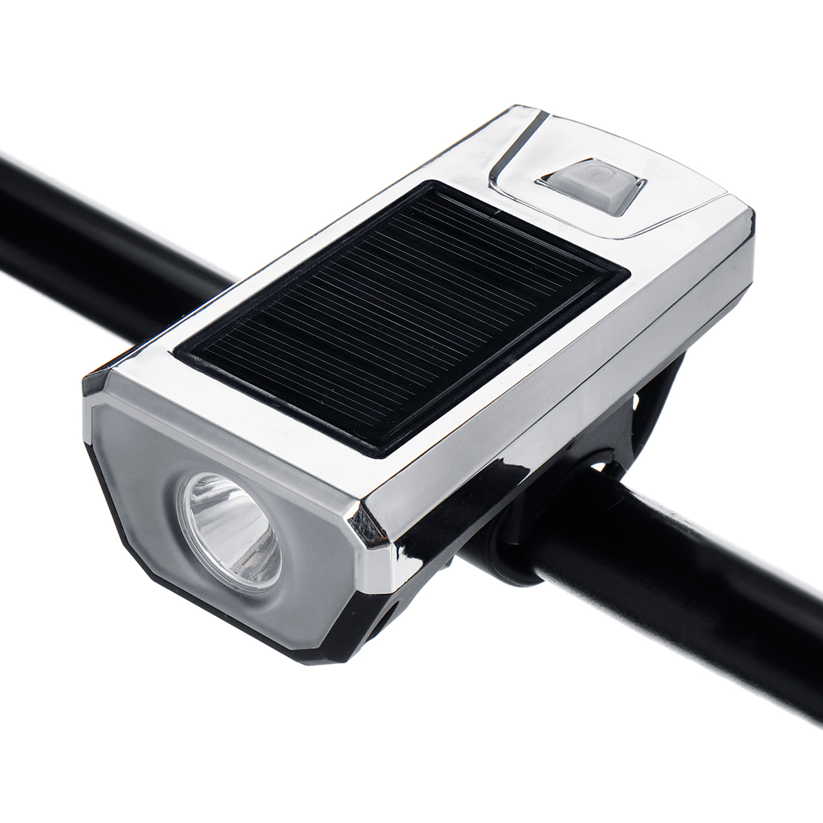 BIKIGHT 300LM 5W Solar Power Bike Light Waterproof USB Rechargeable 4 Modes Bicycle Headlight with Horn Cycling Fishing