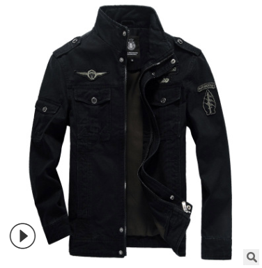 2021 autumn European and American men's cotton military uniform jacket large size casual tooling jacket