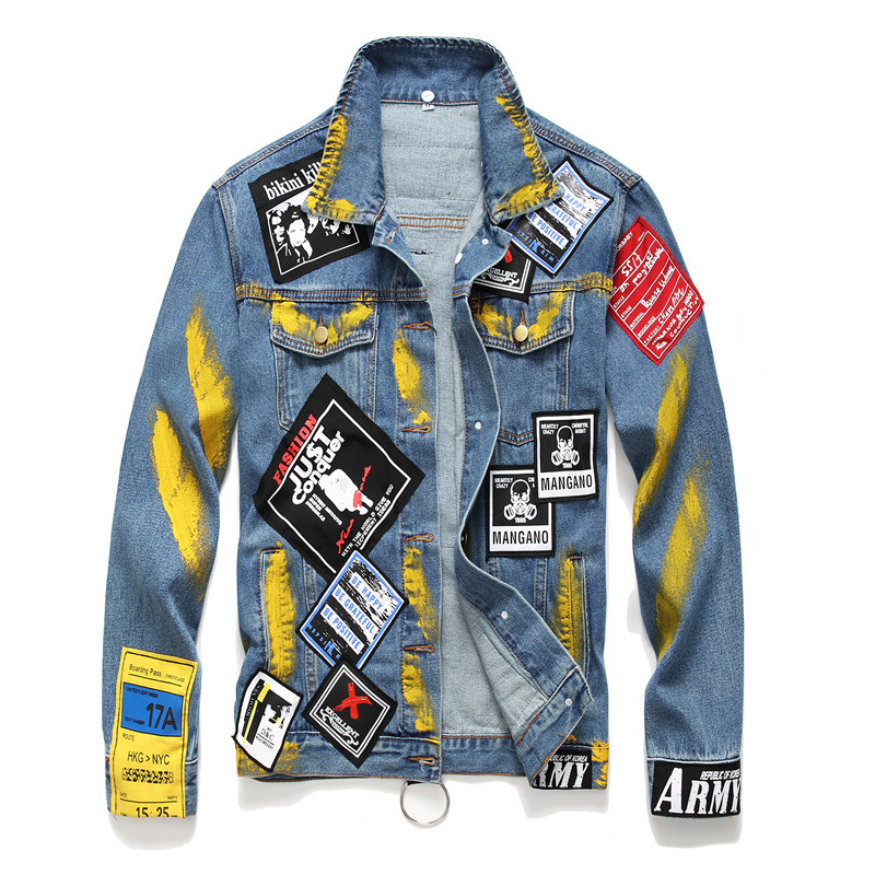 Embroidered men's loose casual jacket