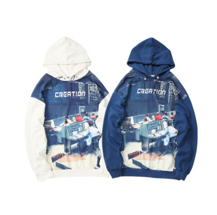 European and American retro print sweater