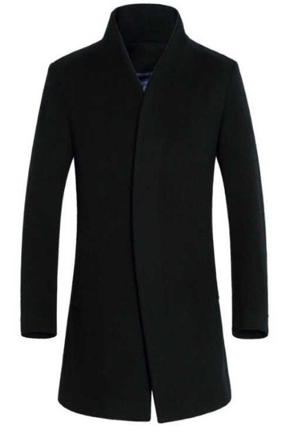 Winter men's long section Slim coat wool coat coat windbreaker jacket
