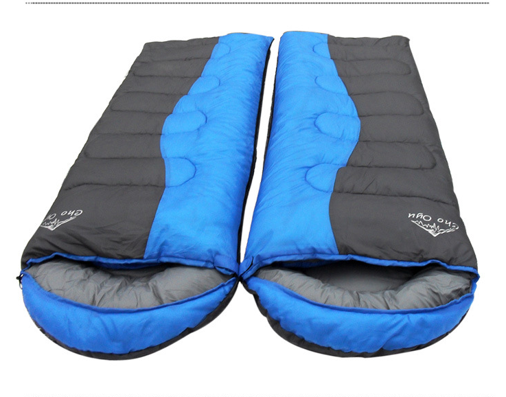 Thicken warm outdoor camping fight each other Pure cotton envelope with cap camping sleeping bag