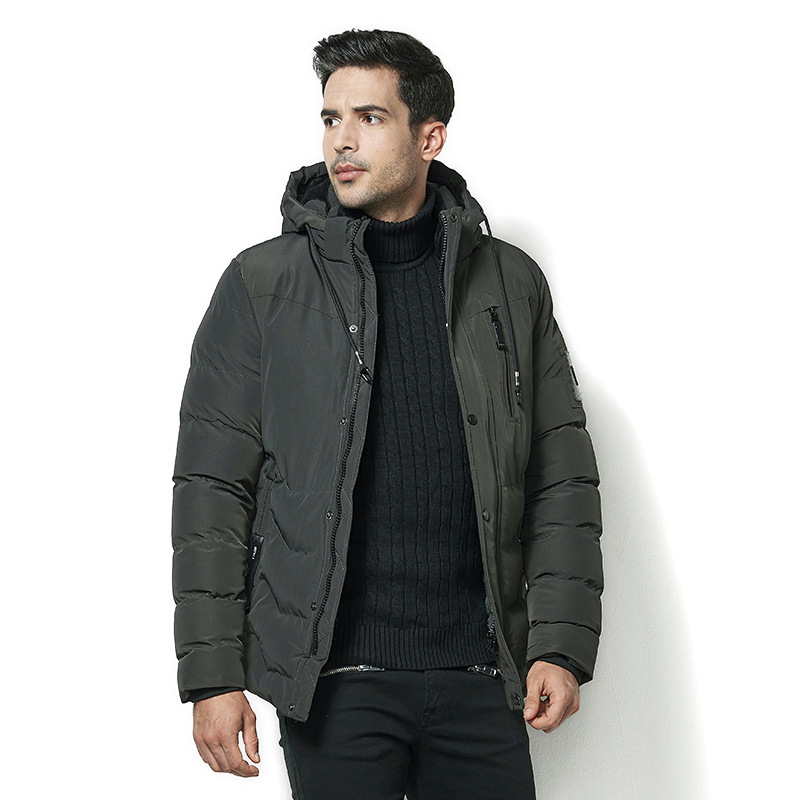 Thicken casual outdoor warm business trend fashion hooded jacket