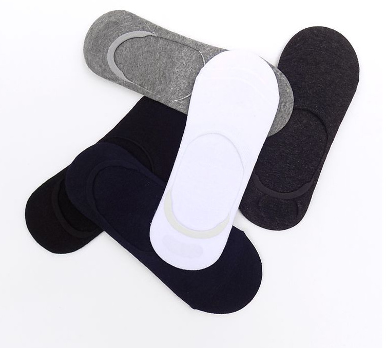 Men's shallow mouth non-slip silicone stealth socks