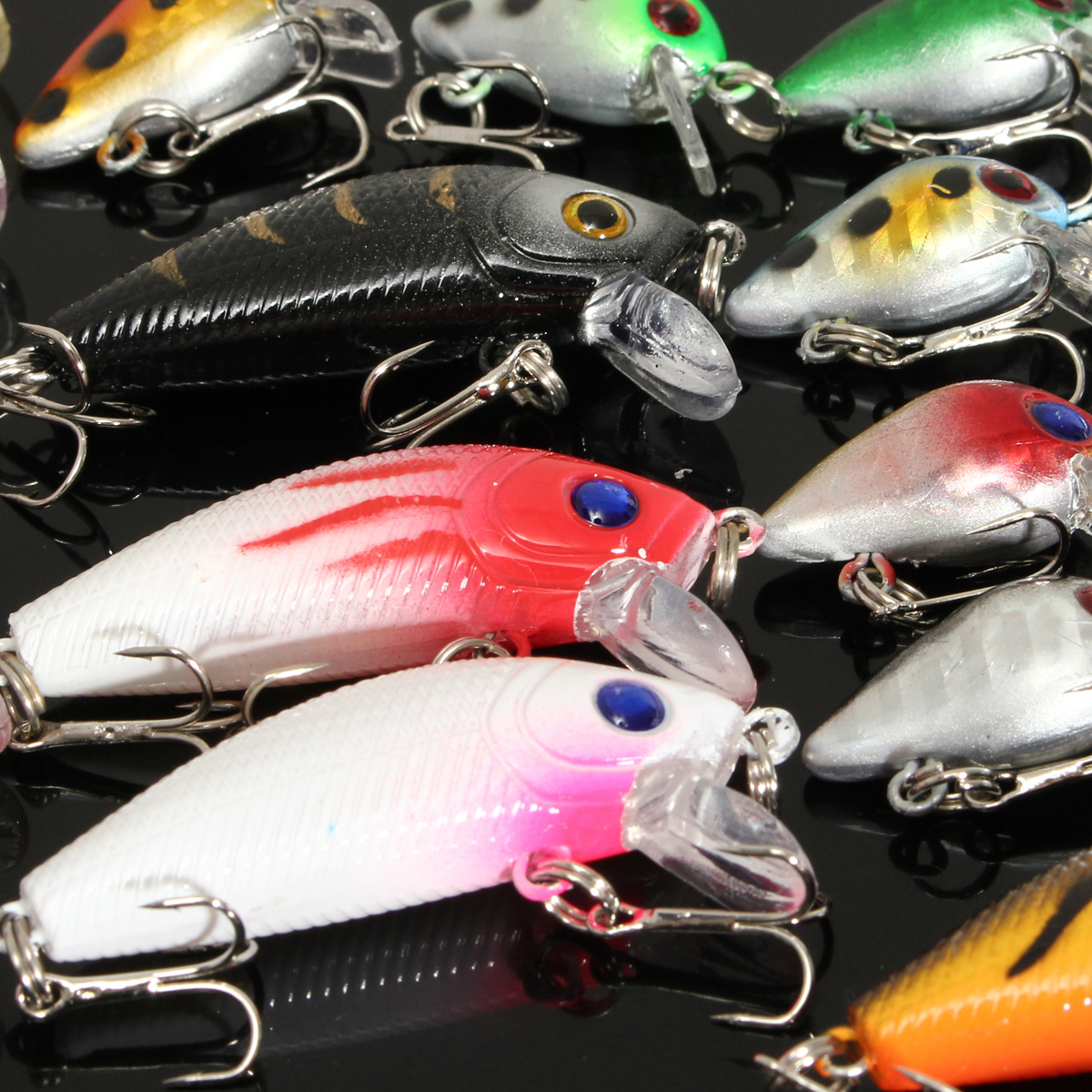 ZANLURE 48PCS Mixed Models Fishing Lures Multicolours Minnow Lure Crankbaits Tackle Set