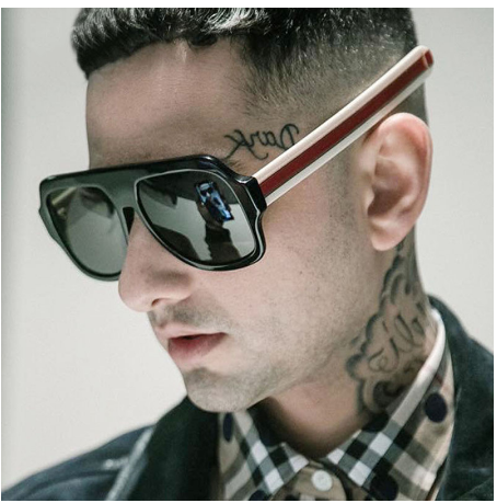 Thick line temple frame sunglasses