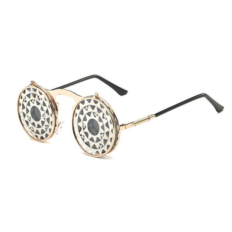 Punk Steam Flip Retro Sunglasses Personalized Reflective Sunglasses for Men and Women