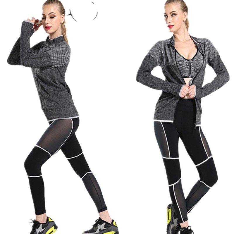 Sexy Mesh Stitching Color Block Yoga Pants