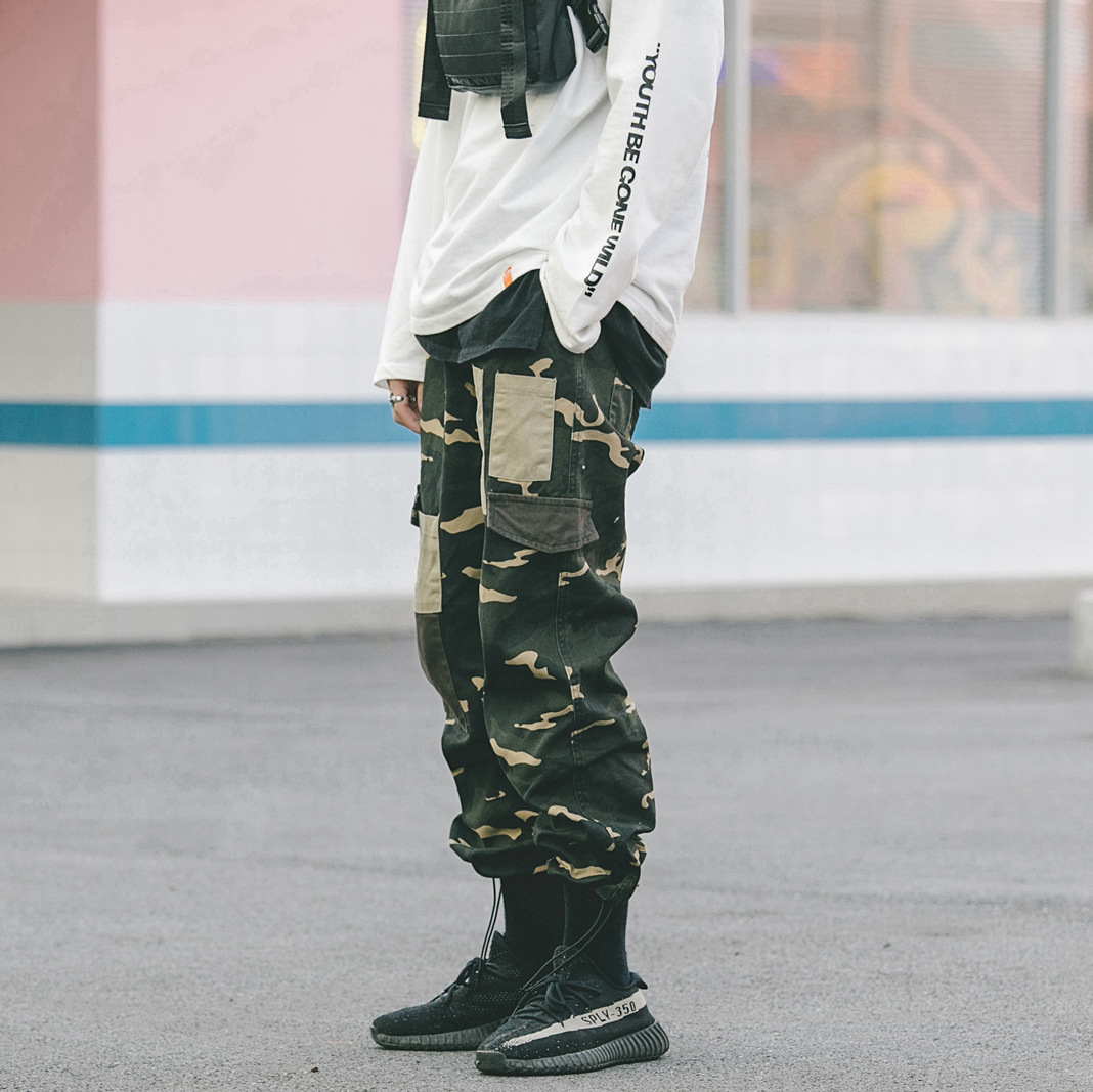 Japanese wild camouflage loose men's overalls Hong Kong style street fashion men's pants pants casual pants loose young students