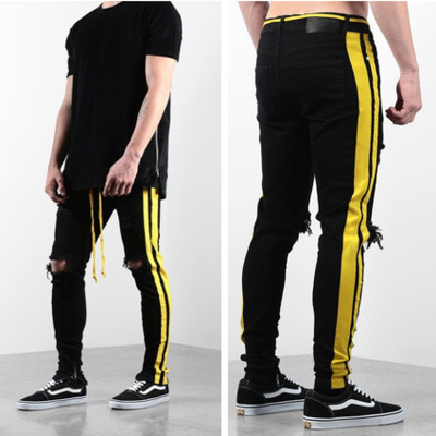 Men's jeans stripes