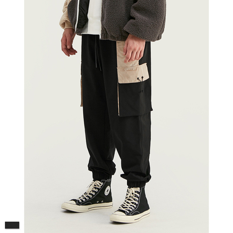 Contrast men's beamed trench coat