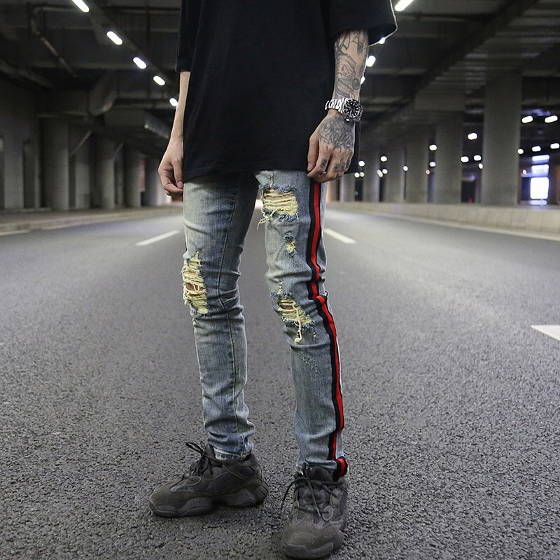Drilled Slim Fit Jeans