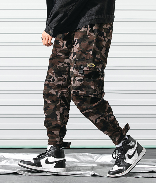 Camouflage tooling pants, men's casual sports long pants