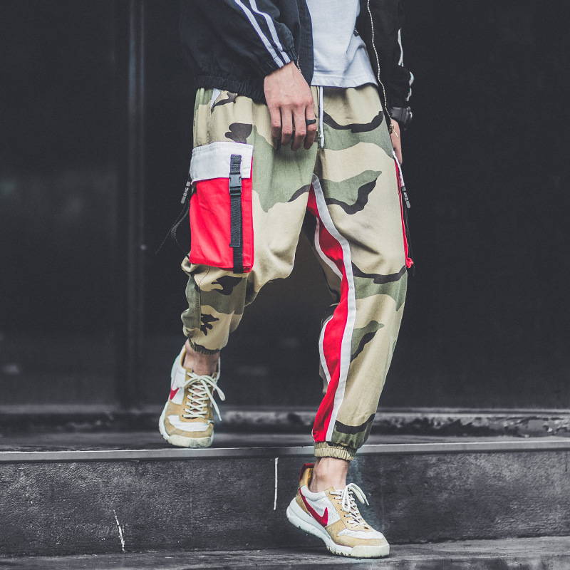 Contrast tooling pants men's tide brand loose hip hop pants