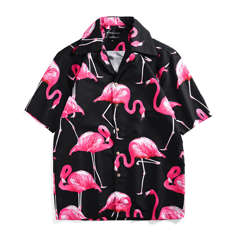 Summer floral print large size casual shirt