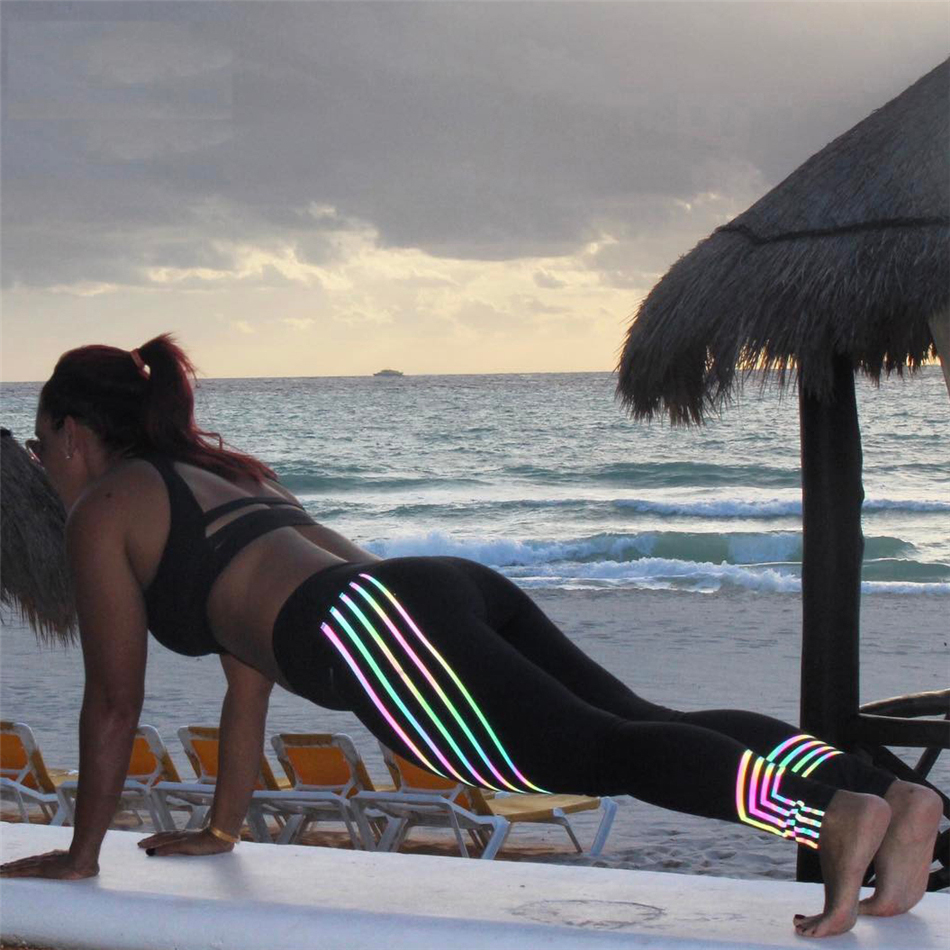 Laser printed sports and leisure tight yoga pants