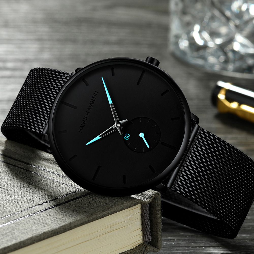 Men's Amazon hot sale authorized cross-country waterproof watch Stainless steel steel mesh with small dial quartz watch