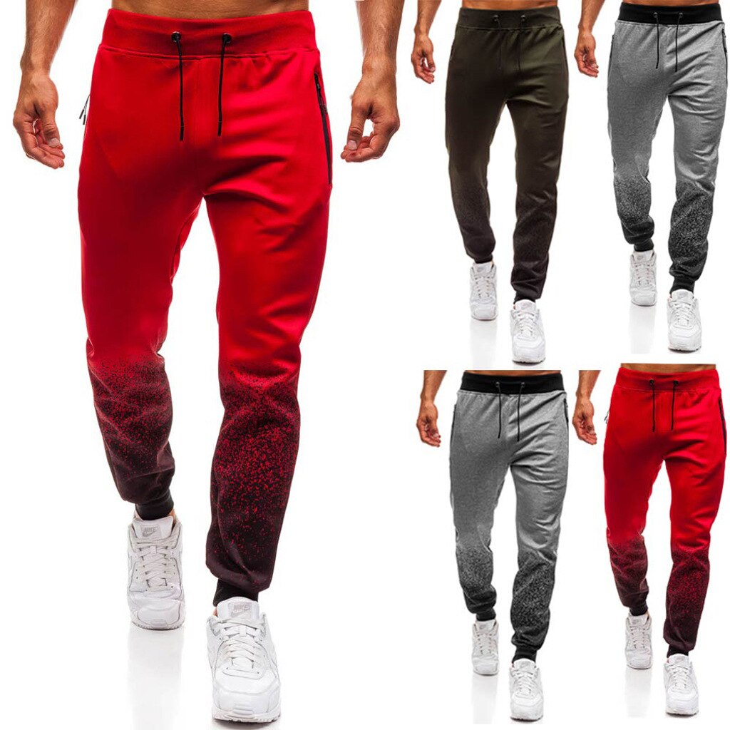 3D gradient men's sports pants