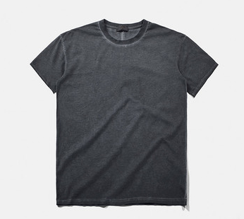 Pure color short-sleeved Grandpa loose simple washed bottoming shirt loose men's T-shirt