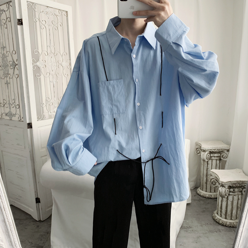Men's casual loose simple BF loose shirt.