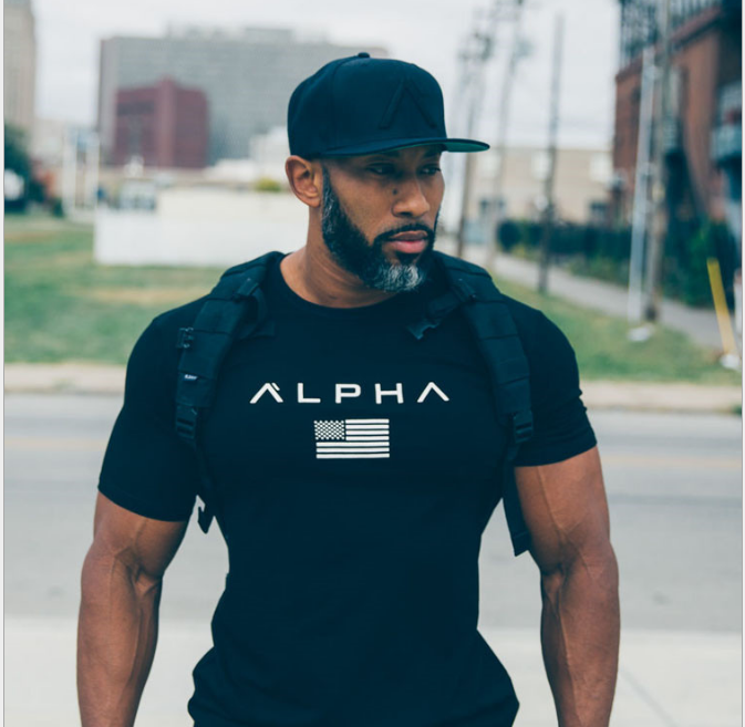 Muscle brother, doctor, brother, European and American summer round neck sports T-shirt, men''s short sleeved fitness running training, clothing customization