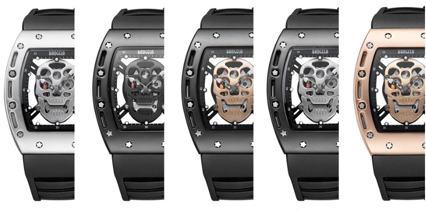 A generation of BAOGELA treasure ggra sports watch, skull, skull, man watch, night light silica gel quartz watch