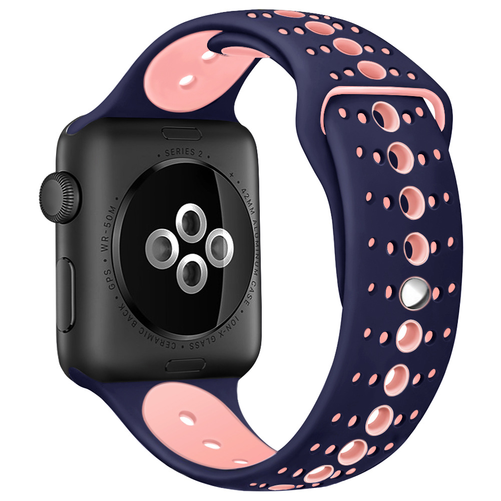 Two-color silicone porous wristband