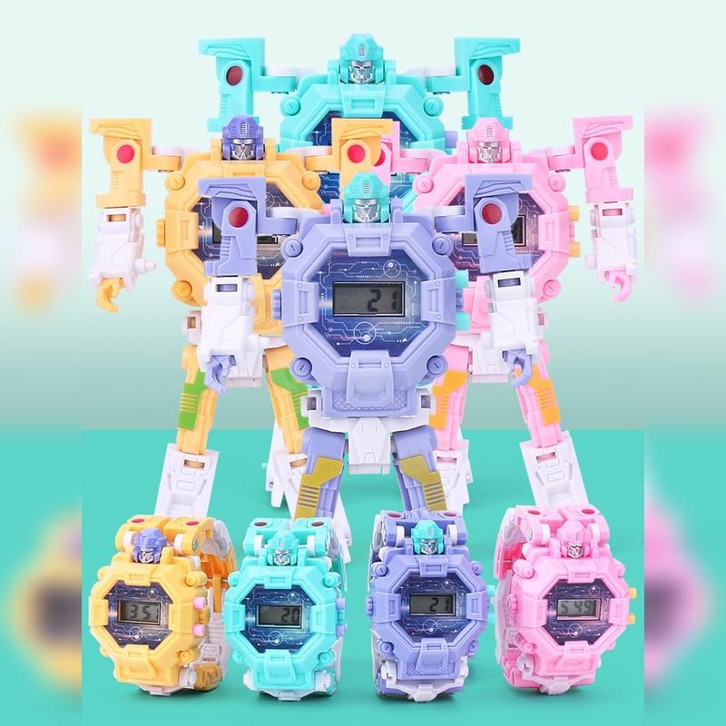 Transformed Kids Electronic Watch Back Light Robot Children's Watch