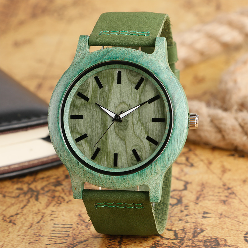 Retro wooden watch quartz movement neutral men's belt watch bamboo watch