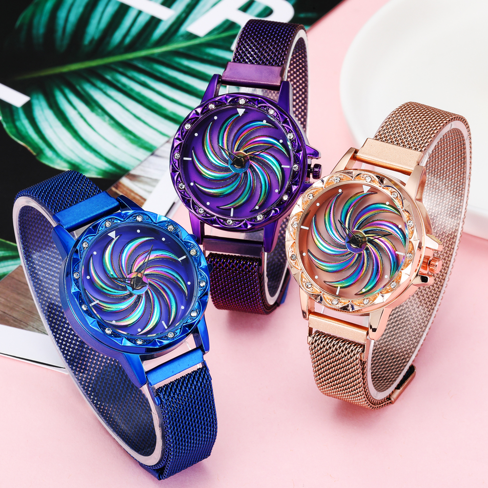 Time to run 360 rotating watch women