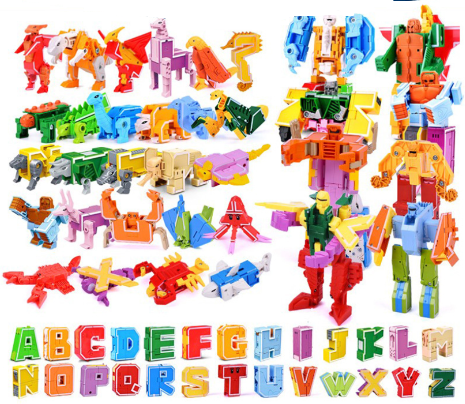 King Kong team English alphabet deformation dinosaur toy fit