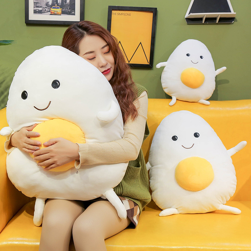 Cute Egg & Yolk Soft Stuffed Plush Pillow Toy