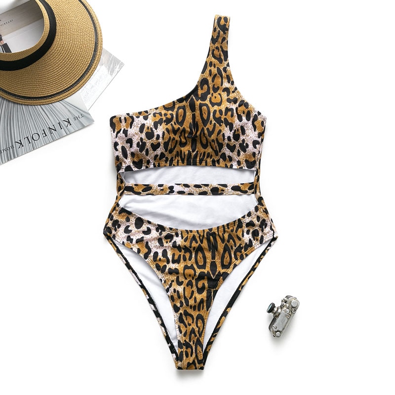 Sexy Cougar Swimsuit Single Shoulder Bikini Women's Style