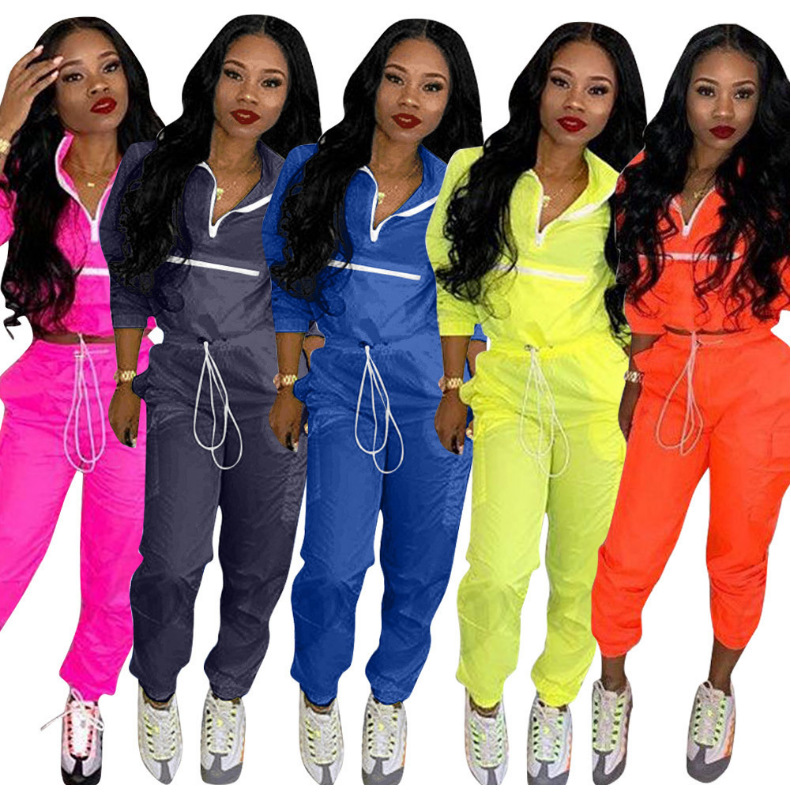 Casual zipper stitching suit