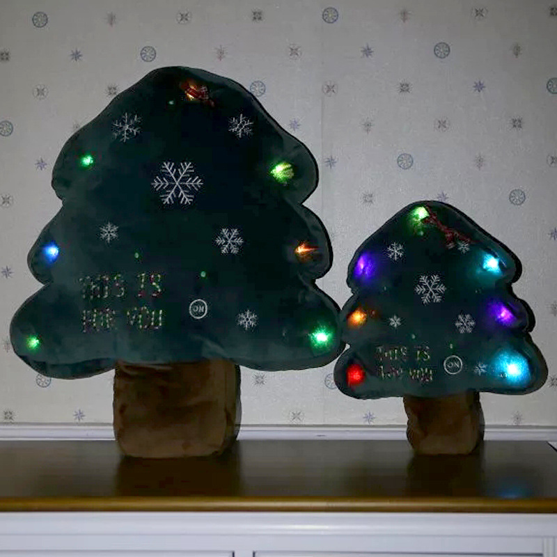 Glowing Christmas Tree Plush Pillow Gift