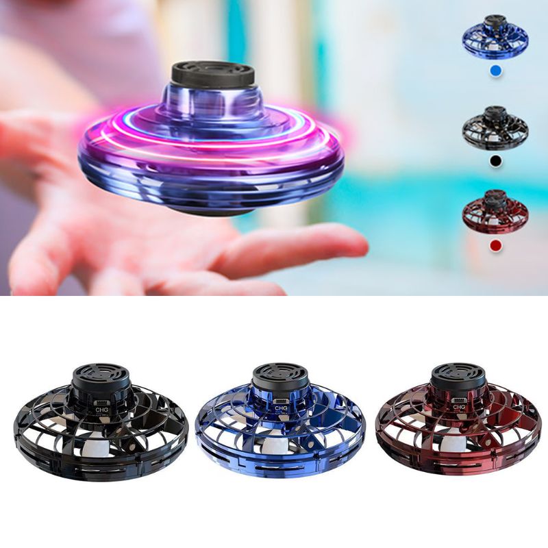 Flynova Mini Drone LED UFO Type Flying Helicopter Spinner Fingertip Upgrade Flight Gyro Drone Aircraft Toy Adult Kids Gift