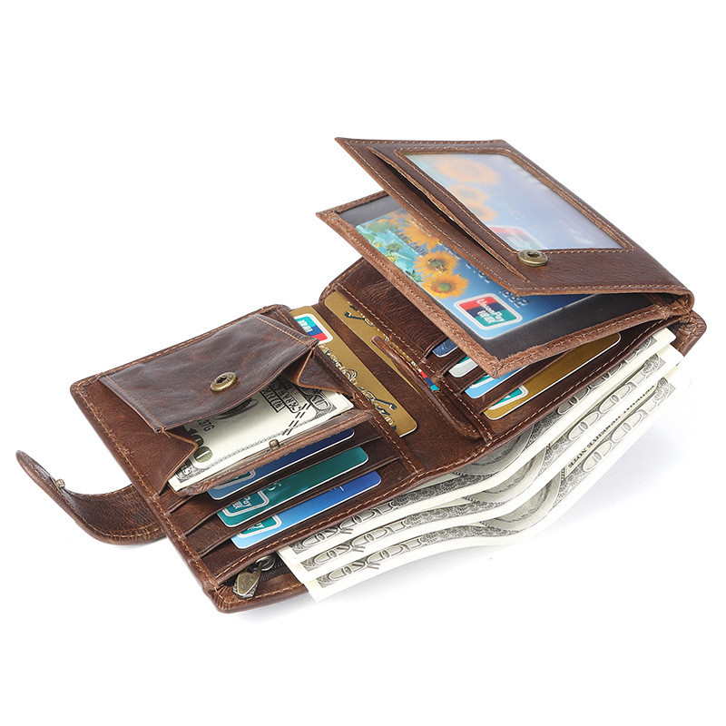 Multi-card casual vintage leather wallet