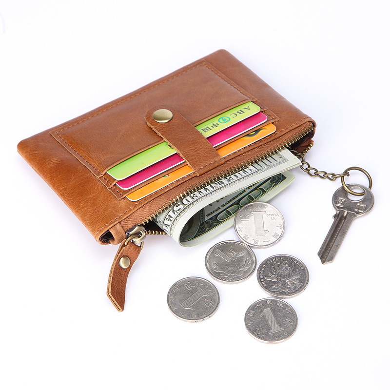 Oil wax leather wallet
