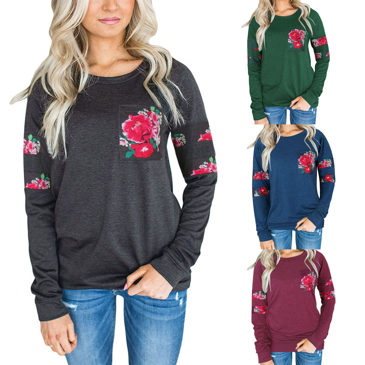 Long Sleeve Print Pocket Shirt