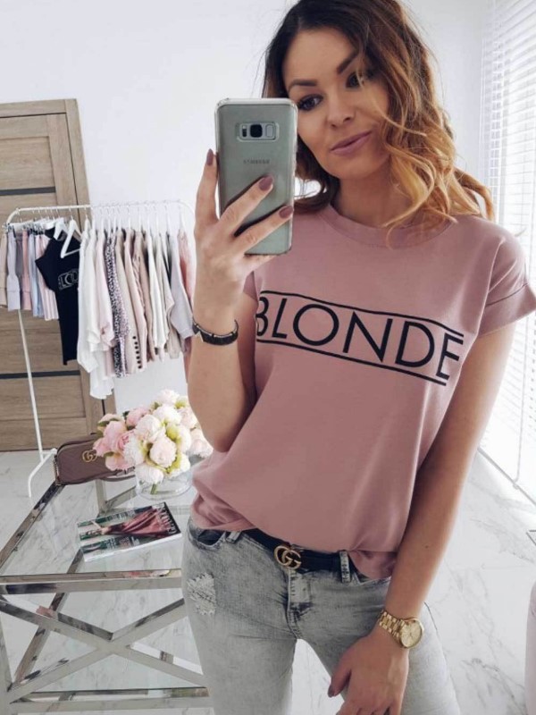 Letter printed short sleeve casual t-shirt