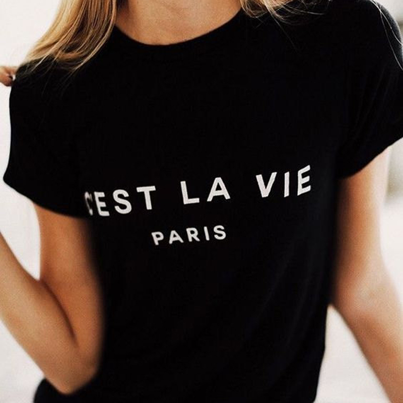 English letter T-shirt