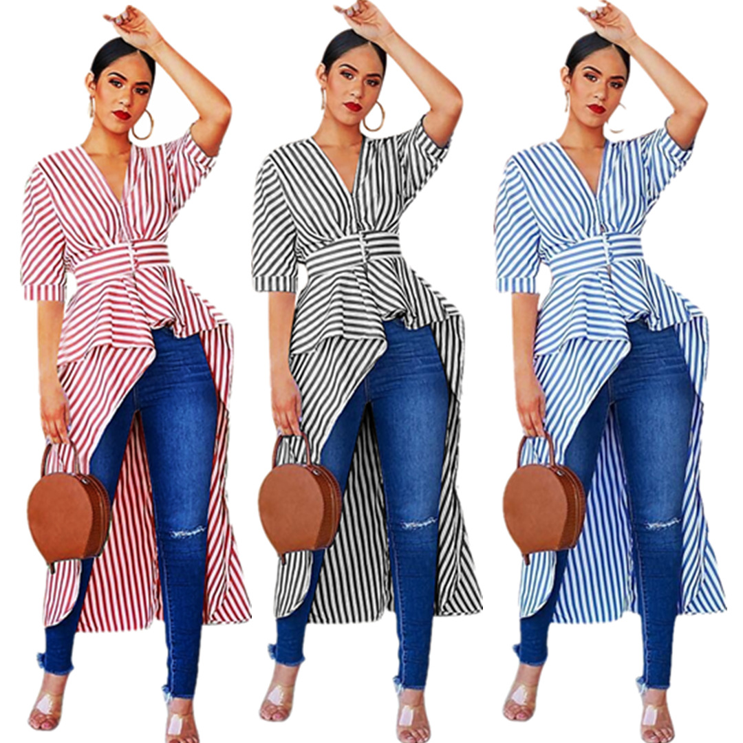 Striped length shirt