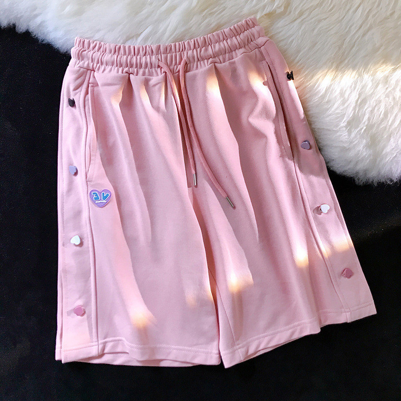 Sports Five-point Pants, Heart-breasted Design