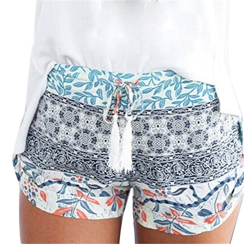 Geometric Pattern Drawstring Casual Shorts Drawstring Print Shorts
