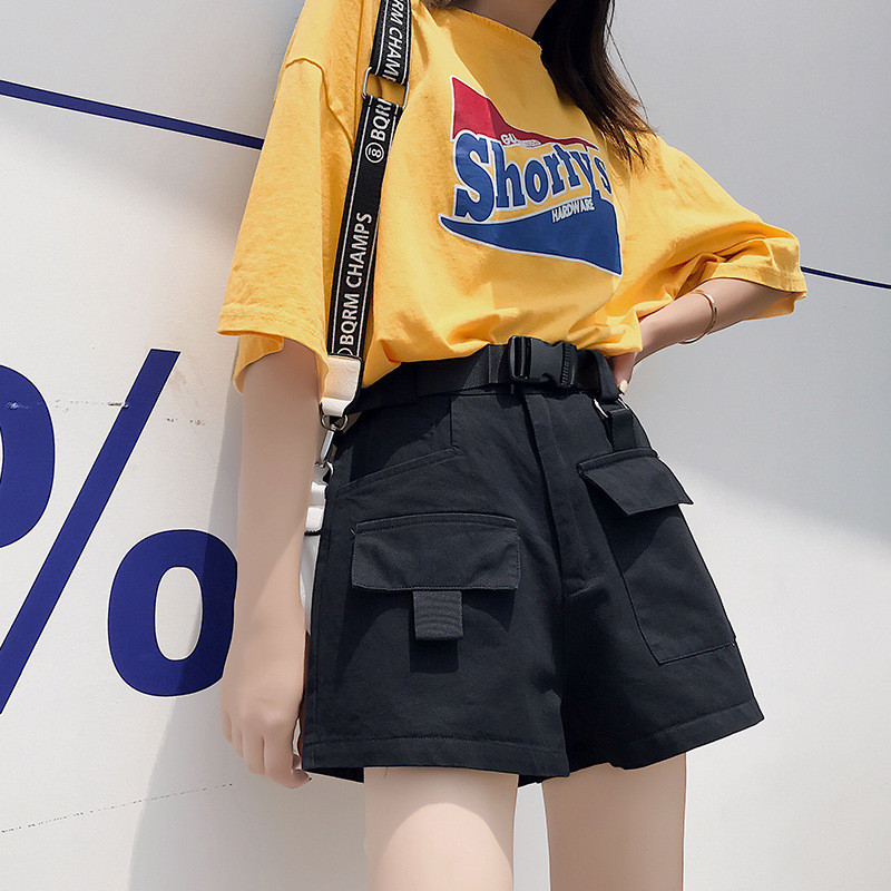 Casual Wide-leg Pants and High-waist Cargo Shorts