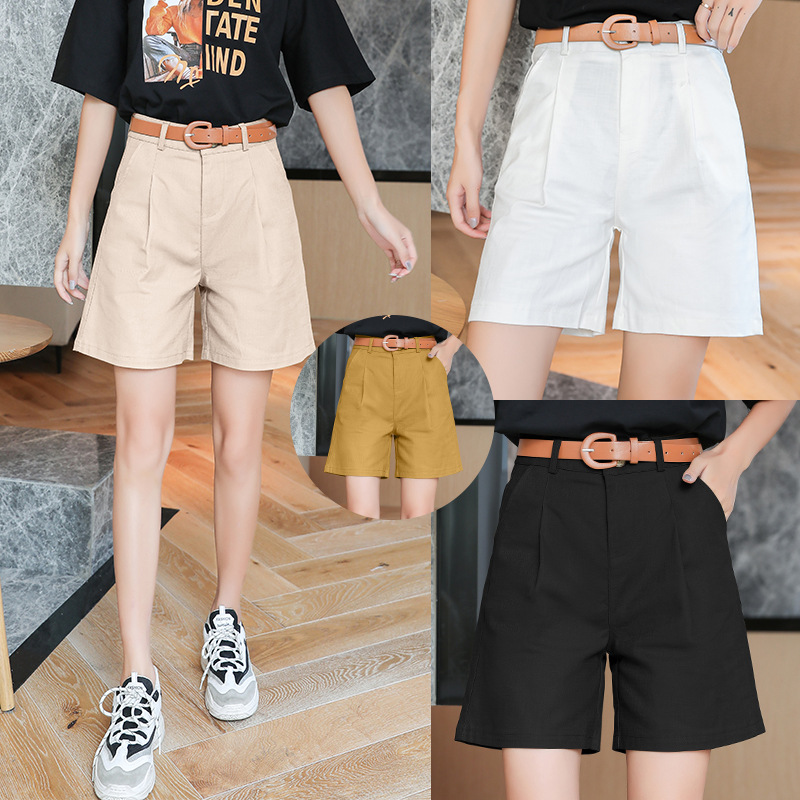 Women's Summer New Thin High-Waist Loose Casual Fashion Five-Point Pants