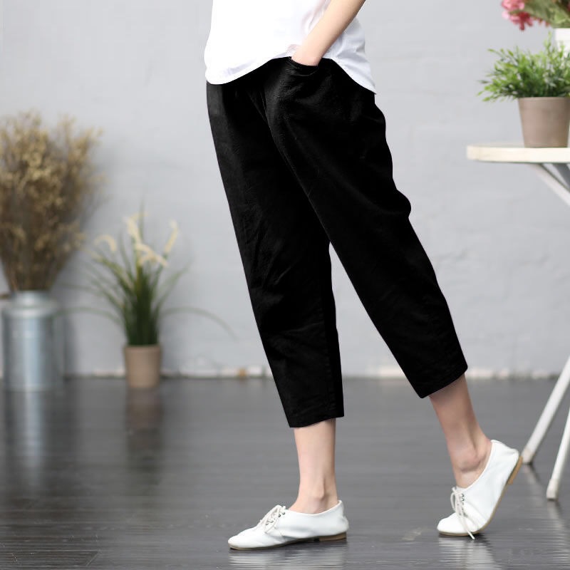 Literary Retro Loose Slim Casual Pants
